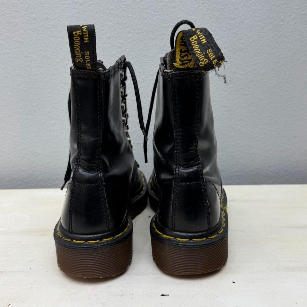 Dr. Martens Black Patent Leather Y2K “Made In England” Boots Size 8 - Picture 6 of 7